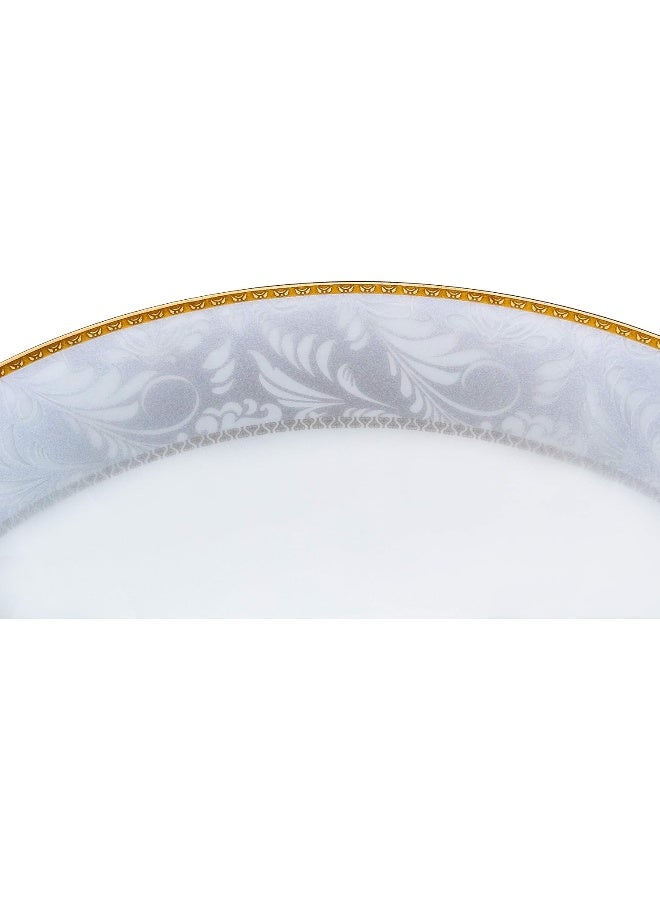 Shallow Porcelain Bowl 23 cm White/Gold - Image 5