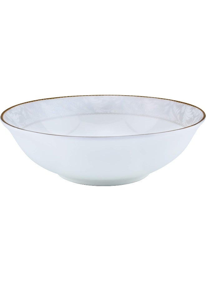 Shallow Porcelain Bowl 23 cm White/Gold - Image 3