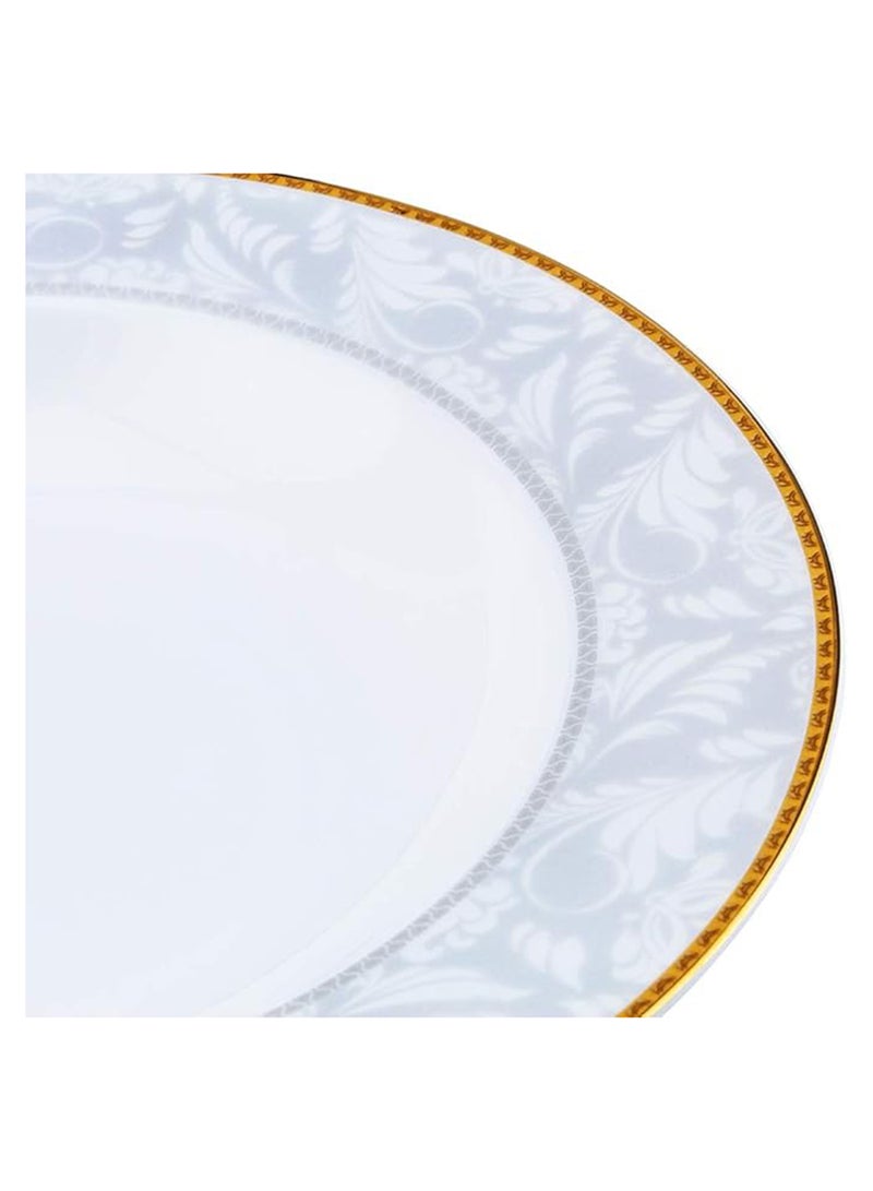 Shallow Porcelain Plate 23 cm White/Gold 23cm - Image 3