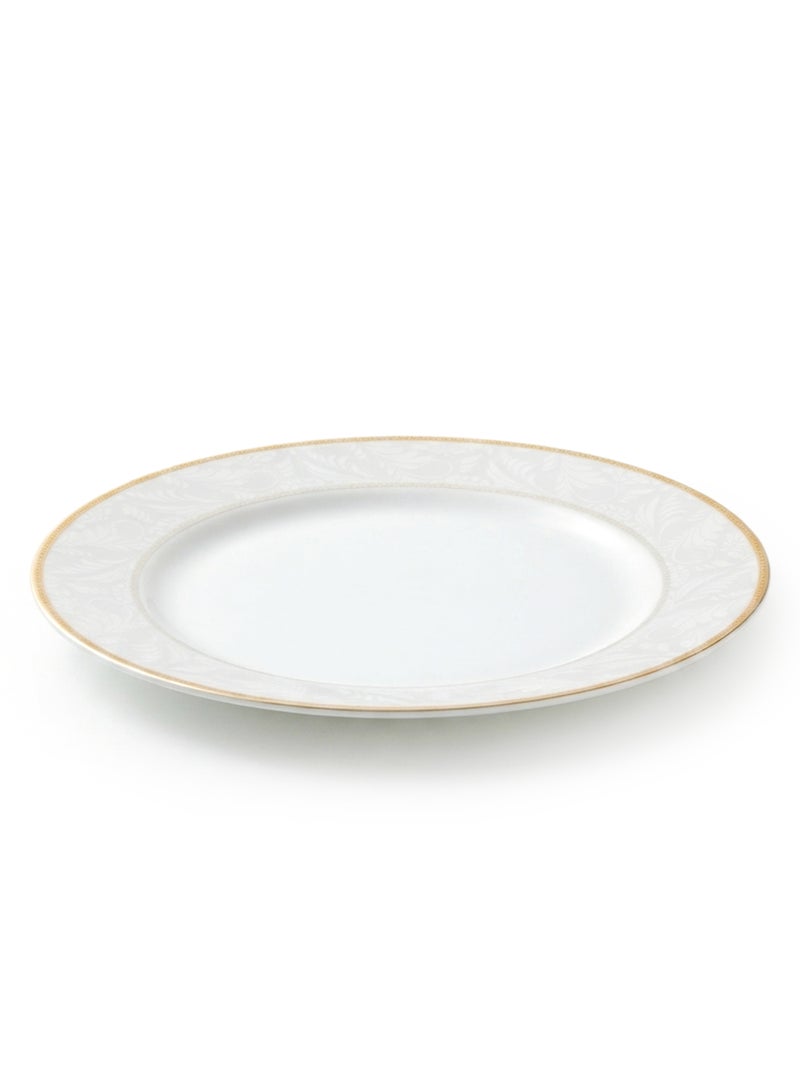 Shallow Porcelain Elegance Dessert Plate with Gold Rim, White | Elegant Porcelain Dessert Plate for Cakes, Pastries, Snacks & Dining White 20cm - Image 5