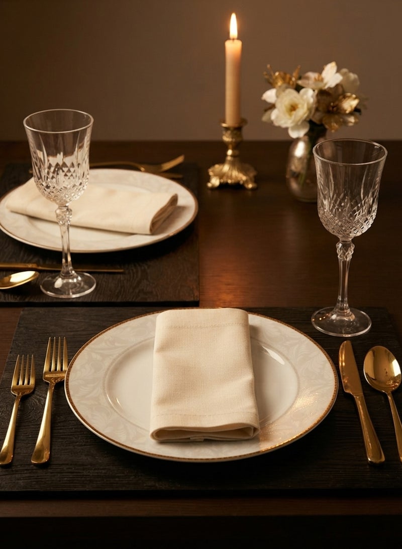 Shallow Porcelain Elegance Dinner Plate with Gold Rim, White, Premium Dining Plate for Main Courses and Elegant Table Settings White/Gold 27cm - Image 2