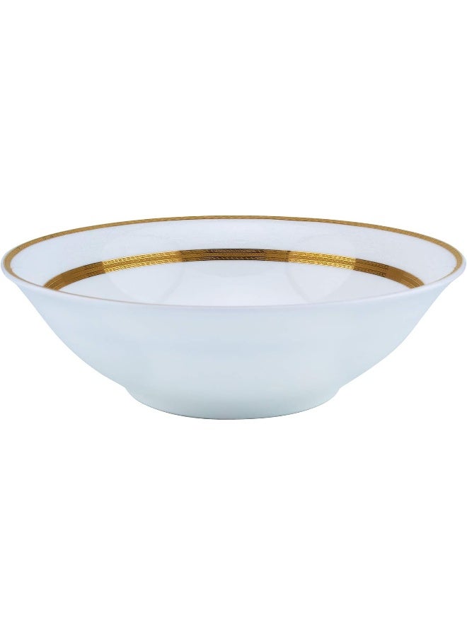 Shallow Porcelain Bowl 23 cm White/Gold 23cm  - Image 3