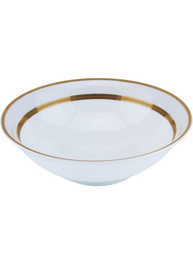 Shallow Porcelain Bowl 23 cm White/Gold 23cm  - Image 4