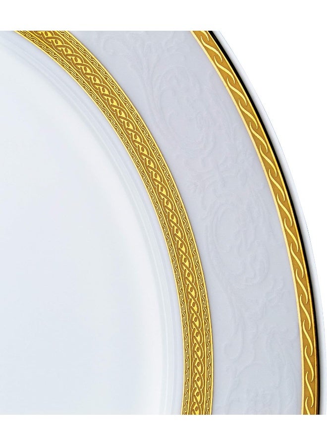Shallow Royal Dinner Plate 27cm White/Gold - Image 5