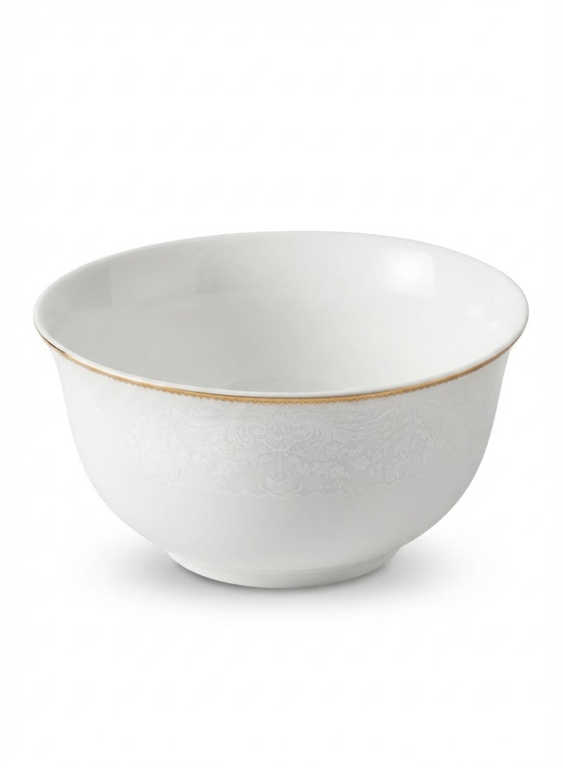 Shallow Porcelain Sahara Bowl with Gold Rim, 11.5 cm, Elegant Serving Bowl, White White/Gold - Image 5