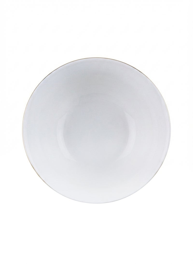 Shallow Porcelain Sahara Bowl with Gold Rim, 11.5 cm, Elegant Serving Bowl, White White/Gold - Image 4