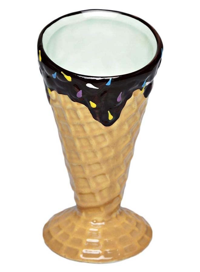 Shallow 4-Piece Cone Shaped Dessert Searveware Set Beige/Brown/Pink 13x7cm  - Image 3