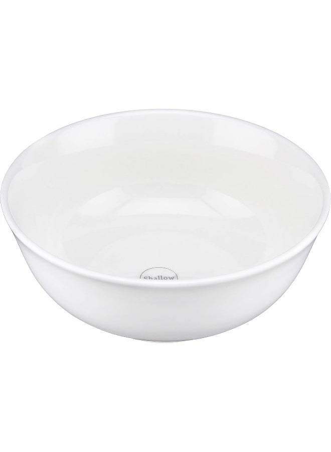 Shallow Bone China Bowl White 18cm - Image 3