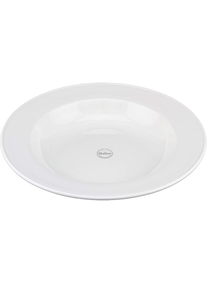 Shallow Bone China Soup Plate White 23cm - Image 3