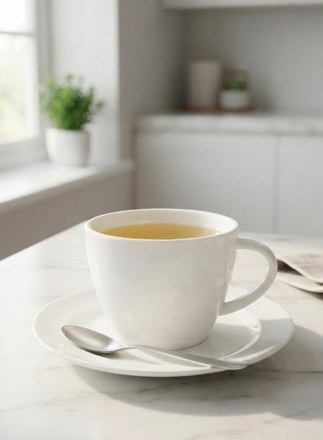 Shallow 2-Piece Tiffany Cup And Saucer Set 80 ml White - Image 2