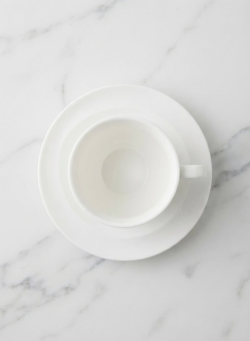 Shallow Tiffany Bone China Cup and Saucer Set – 80ml White Tea & Espresso Cup with Matching Saucer – Premium Bone China Drinkware – Elegant Coffee Serving Set for Home, Café & Office White - Image 3