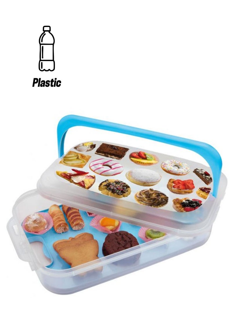 Snips Plastic Sweet Container 7L Blue/Clear 43x27.5x10.5cm - Image 1