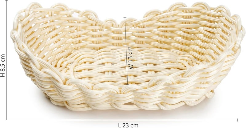 Sunnex Heavy Duty Small Poly-Rattan Basket - Compact and Durable Storage Solution, Beige 23x13x8.5cm Beige 23x13x8.5cm - Image 3