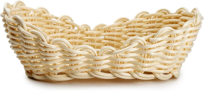 Sunnex Heavy Duty Small Poly-Rattan Basket - Compact and Durable Storage Solution, Beige 23x13x8.5cm Beige 23x13x8.5cm - Image 2