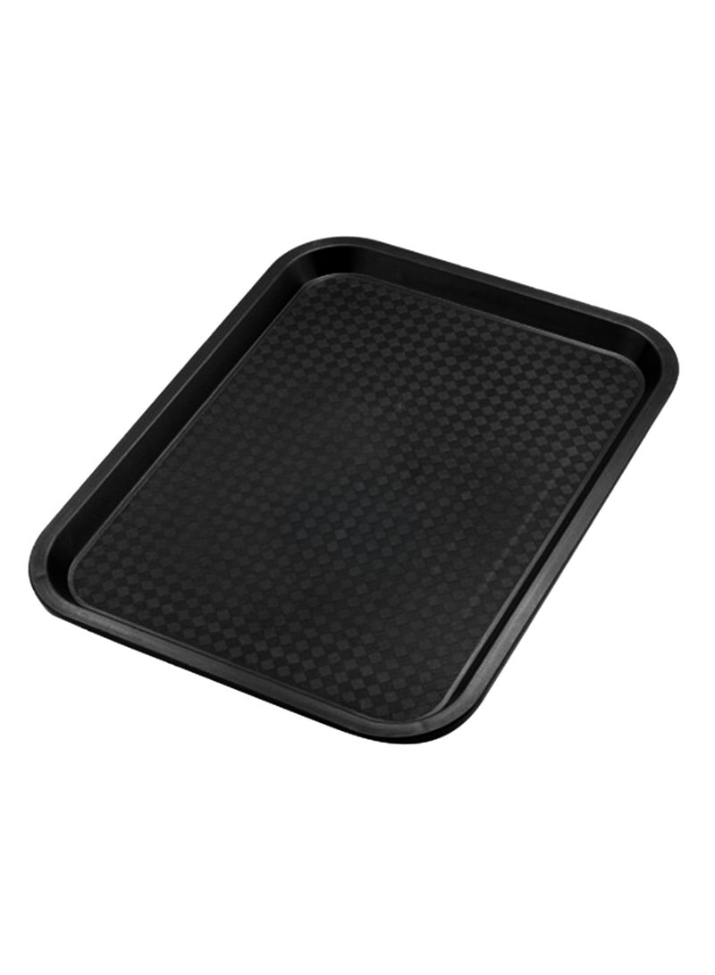 Sunnex Polypropylene Fast Food Tray – Black Serving Tray 41.5 x 31 cm – Durable Non-Slip Restaurant Cafeteria Tray – Lightweight Food Service Tray for Restaurants, Cafés, Food Courts & Home Use Black 41.5x31cm - Image 1