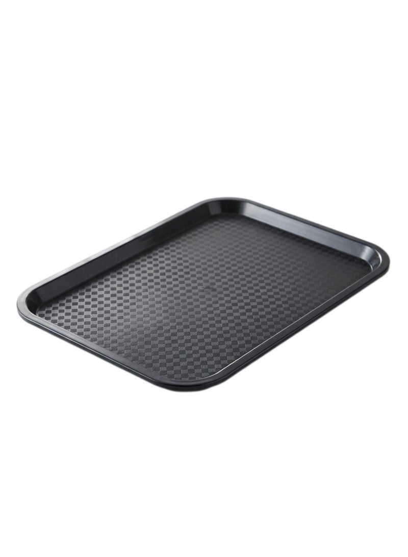 Sunnex Polypropylene Fast Food Tray – Black Serving Tray 41.5 x 31 cm – Durable Non-Slip Restaurant Cafeteria Tray – Lightweight Food Service Tray for Restaurants, Cafés, Food Courts & Home Use Black 41.5x31cm - Image 2