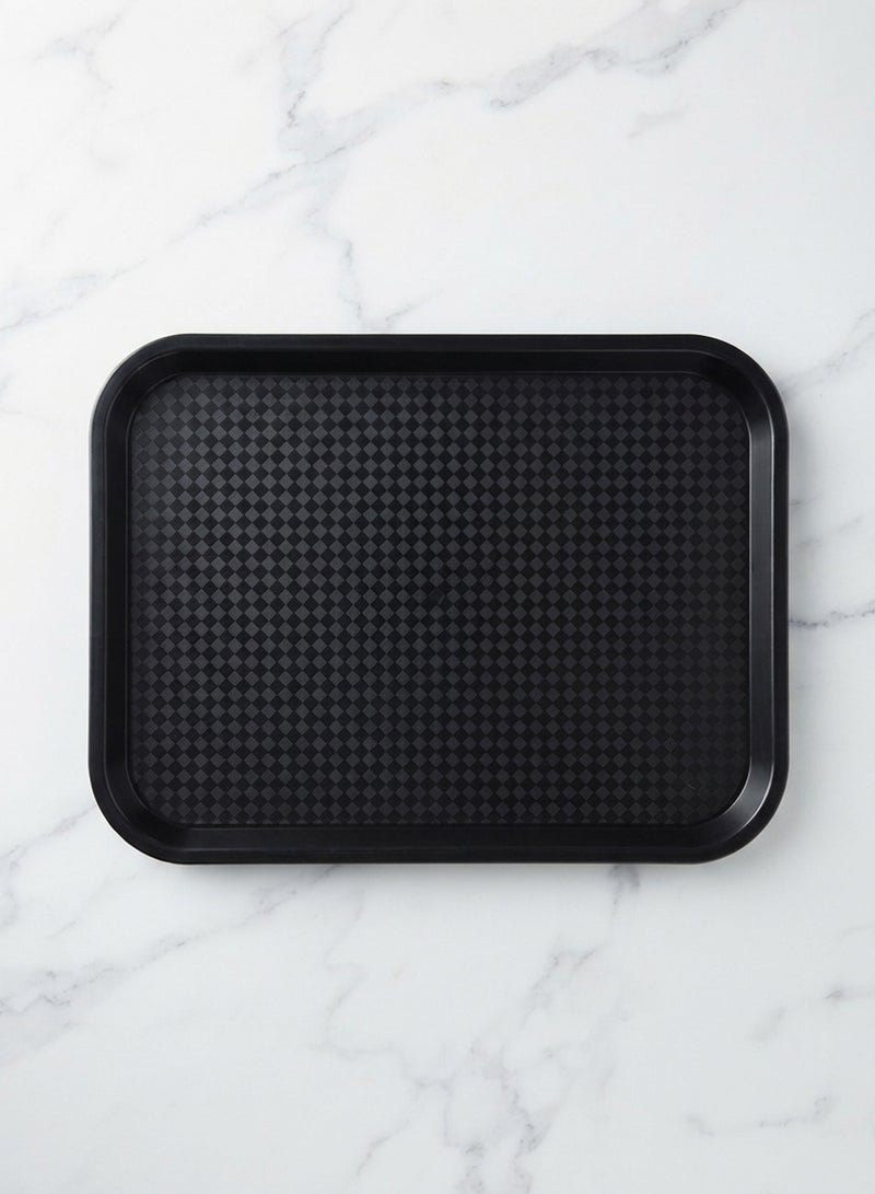 Sunnex Polypropylene Fast Food Tray – Black Serving Tray 41.5 x 31 cm – Durable Non-Slip Restaurant Cafeteria Tray – Lightweight Food Service Tray for Restaurants, Cafés, Food Courts & Home Use Black 41.5x31cm - Image 4