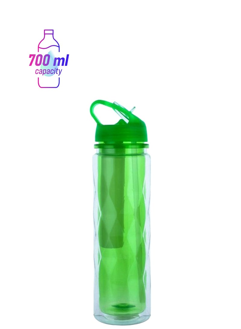 Water Bottle With Freezer Stick 700ml Green