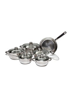 Wilson 12-Piece Cookware Set Silver/Clear 