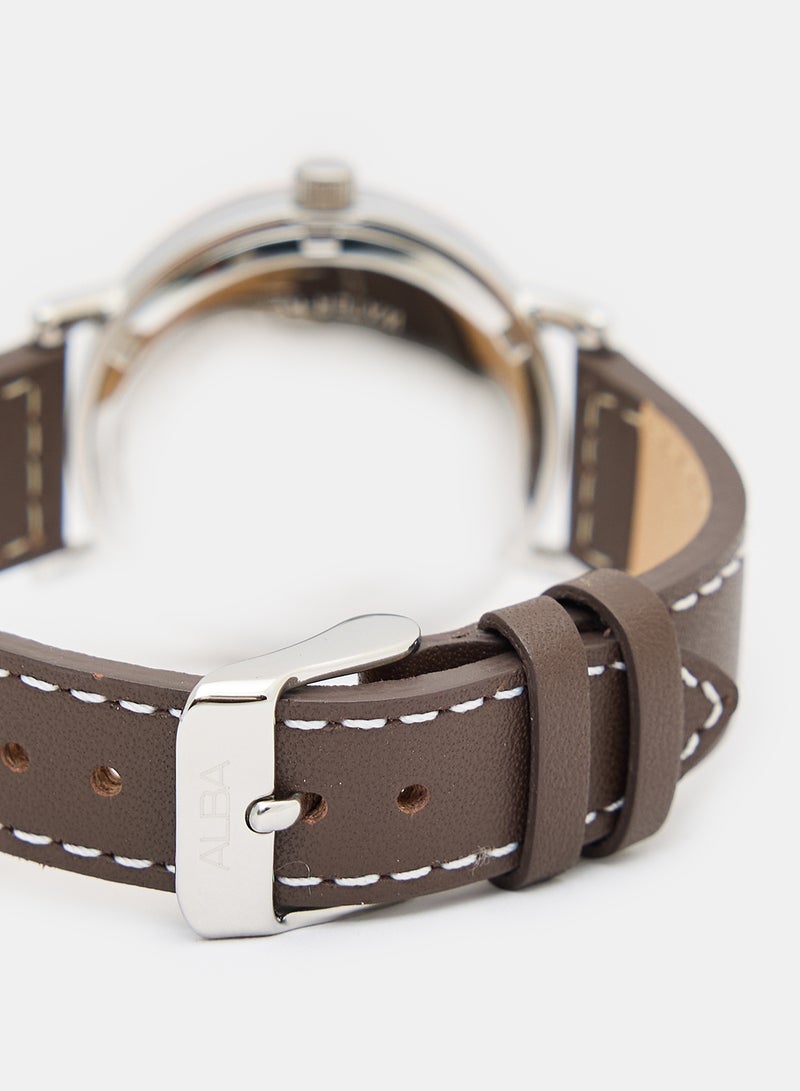 ألبا ساعة يد بعقارب بسوار من الجلد، طراز AH7P41X للنساء - Image 4