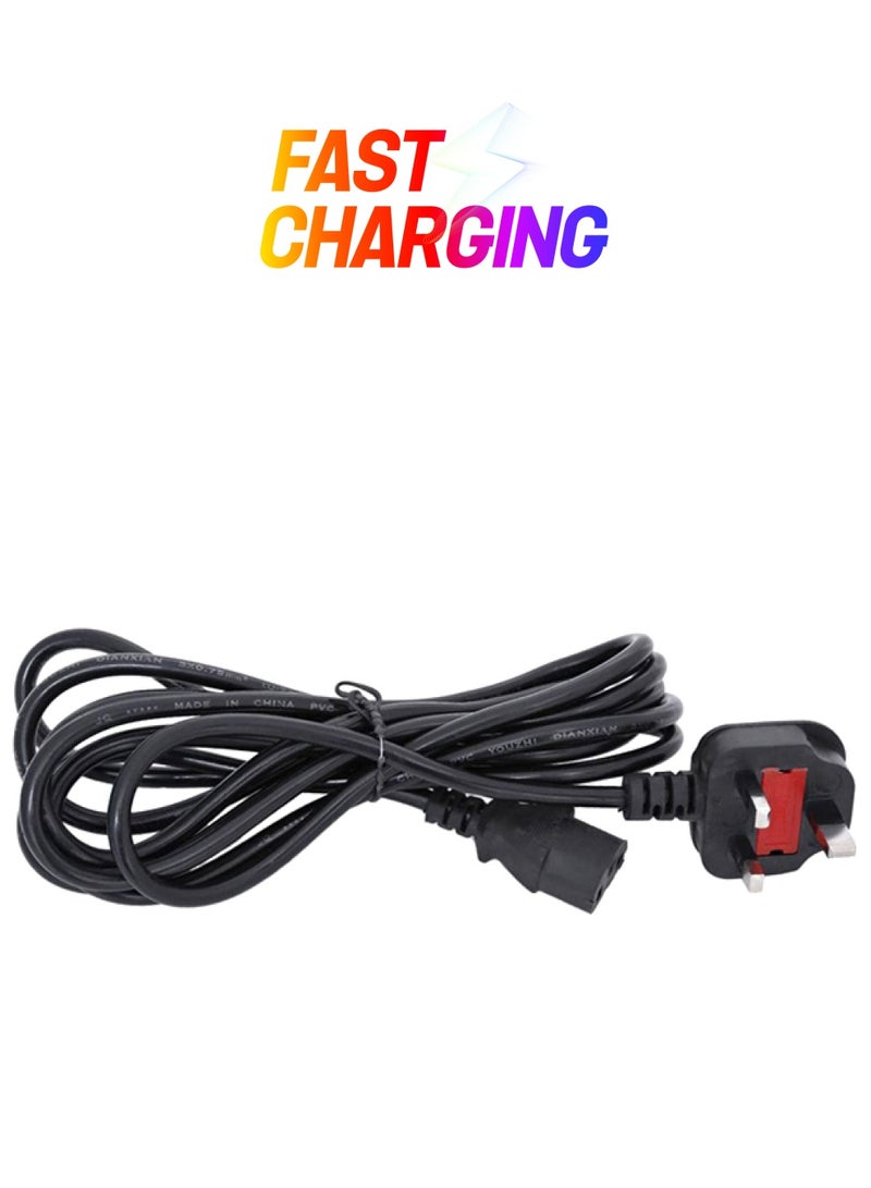 3M 3 Pin Desktop Power Cable with Fuse black - Image 1