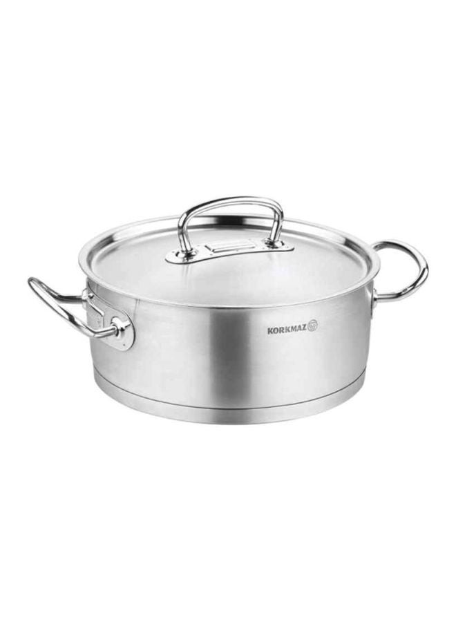 Korkmaz Proline Satin Short Pots Silver 4.5Liters 