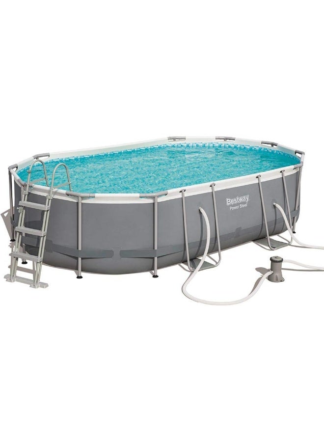 Bestway Power Steel 16' X 10' X 42" Oval Pool Set 488x305x107cm  - Image 1