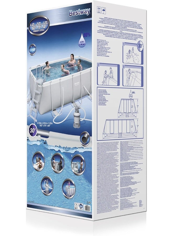 Bestway - Bestway Pool Set Rectangular 412x201x122Cm 148.00cm 148.00cm - Image 1
