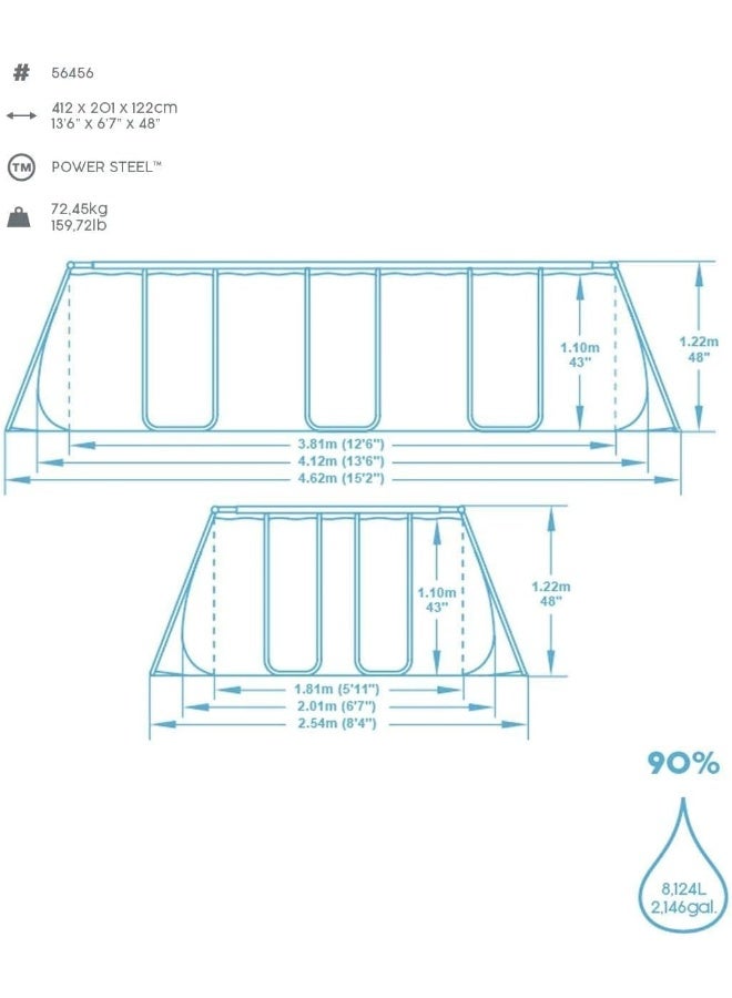 Bestway Power Steel Rectangular Swimming Pool 148.00cm  - Image 5