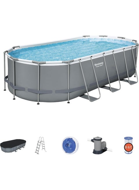 Power Steel Oval Pool Set 5.49X2.74X1.22 549x122x274cm