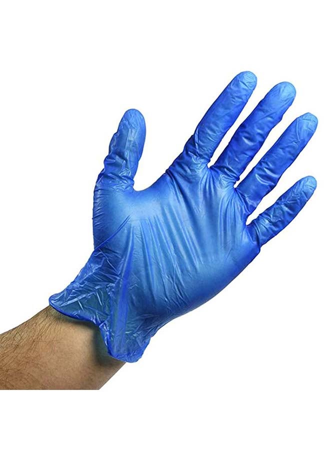 Hotpack Disposable hygienic Blue Vinyl Gloves Powder Free Large, Non Sterile, Food Safe, 100 Pieces Blue Large - Image 2