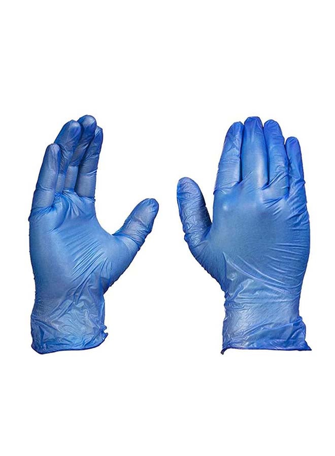 Hotpack Disposable hygienic Blue Vinyl Gloves Powder Free Large, Non Sterile, Food Safe, 100 Pieces Blue Large - Image 1