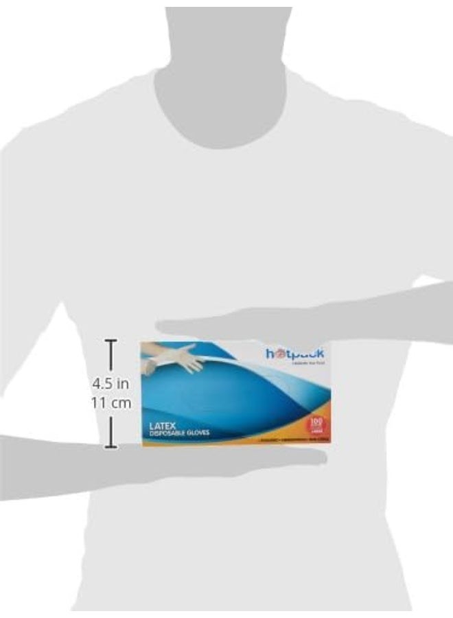 هوت باك مجموعة قفازات من الفينيل خالية من المسحوق من 100 قطعة أبيض Large - Image 5