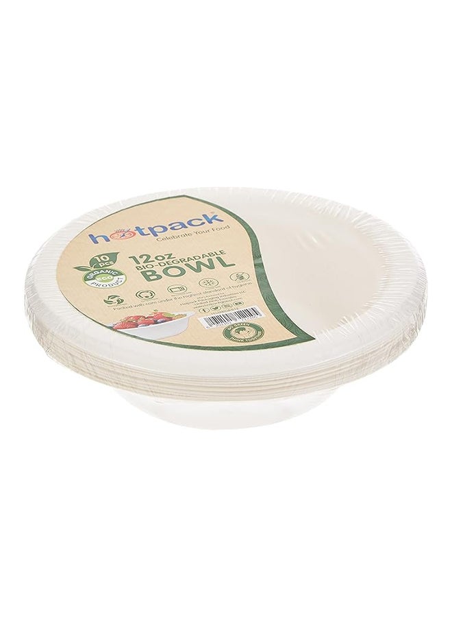 Hotpack 10-Pieces Bio Degradable Pulp Plate White 9inch  - Image 2