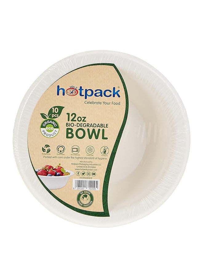 Hotpack 10-Pieces Bio Degradable Pulp Plate White 9inch  - Image 3