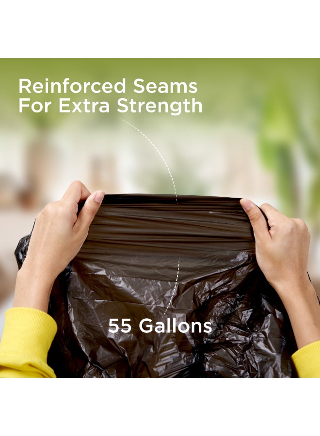 هوت باك مجموعة من 3 أكياس قمامة مسطحة سعة 55 جالوناً أسود 80x110سم - Image 4
