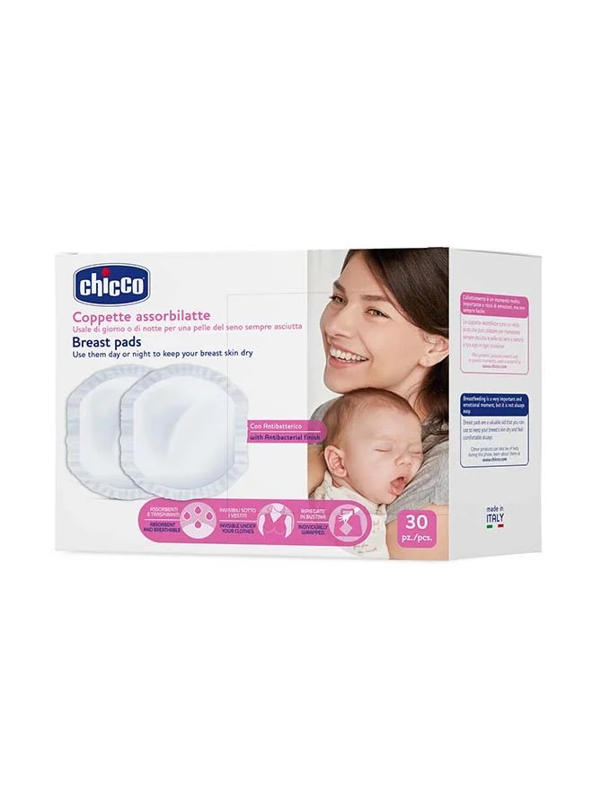 Chicco Breast Pads 30Pcs, White