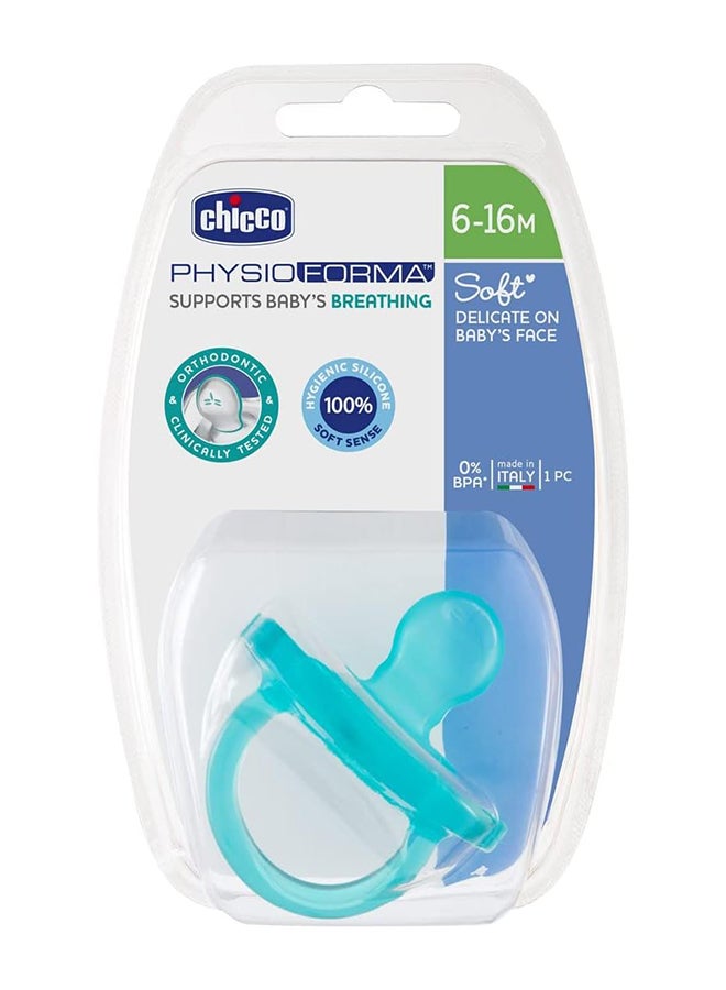 PhysioForma Soft Silicone Soother 6-16M 1Pc, Light Blue