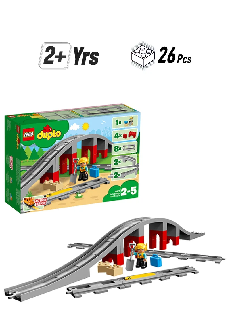 ليغو DUPLO Train Bridge And Tracks 10872 Construction Toy 2+ Years (26 Pieces) 2+ Years