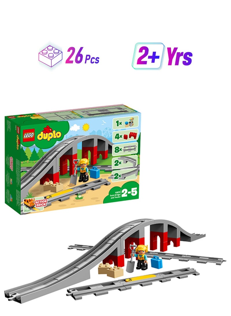 LEGO 6213748 DUPLO Train Bridge And Tracks 10872 Construction Toy 2+ Years (26 Pieces) 2+ Years 26 2+ Years  - Image 1