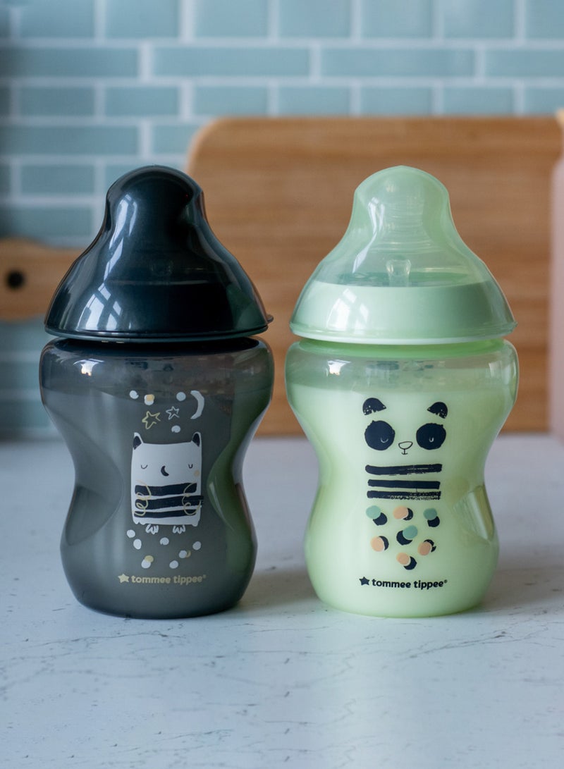 tommee tippee - Pack Of 2 Closer To Nature Feeding Bottle 0 Months+ 260 ml - Assorted - Image 1