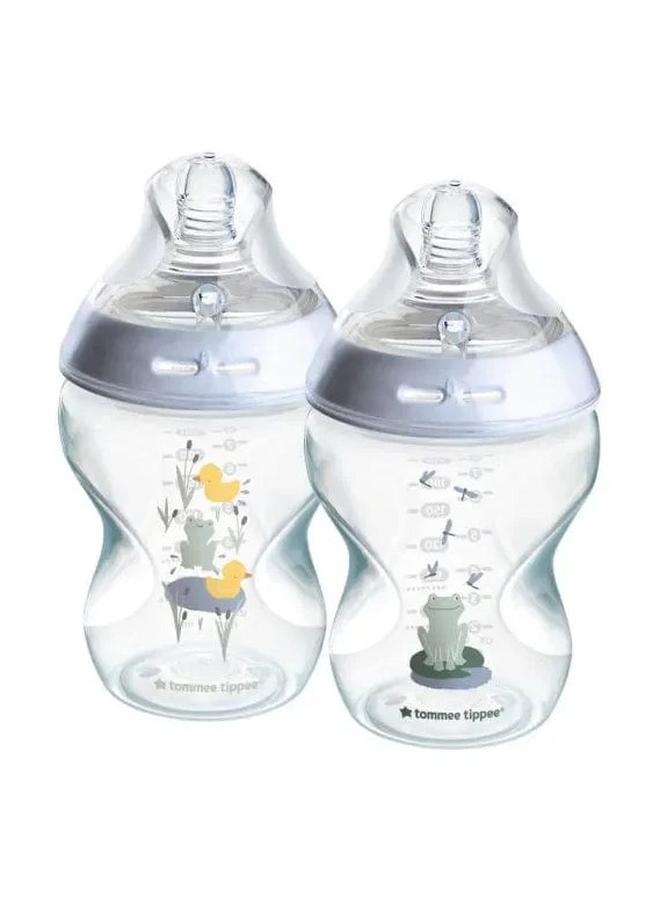 tommee tippee - Pack Of 2 Closer To Nature Feeding Bottle 0 Months+ 260 ml - Assorted - Image 1