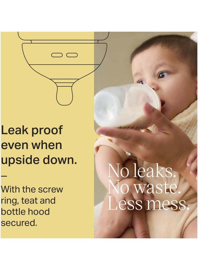 tommee tippee Natural Start Baby Bottles, 260ml, Pack of 2, Decorated Design, Slow Flow 0M+ Soft Silicone Teat, Easy Latch, Anti-Colic Valve, BPA-Free, Ideal for Newborns and Toddlers, Baby Feeding Bottles - Image 3