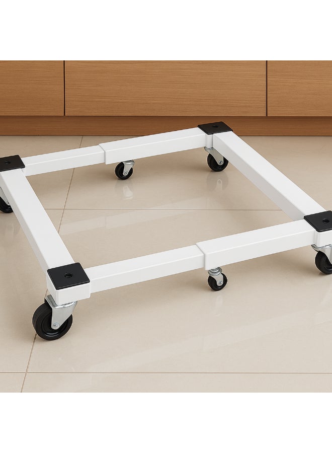 ALMUFARREJ Refrigerator/Washing Machine Adjustable Stand White 90x90cm