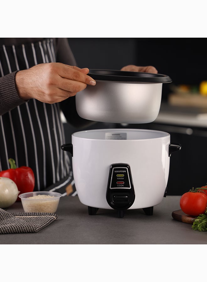 KRYPTON 3-in-1 Electric Rice Cooker – Cook, Warm & Steam Functions, 1.0L Capacity, Non-Stick Pot, Tempered Glass Lid, Easy One-Touch Operation 1 L 400 W KNRC6055H White - Image 4