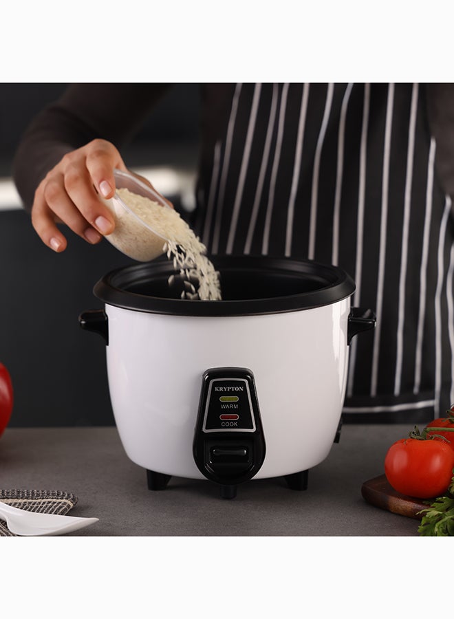 KRYPTON 3-in-1 Electric Rice Cooker – Cook, Warm & Steam Functions, 1.0L Capacity, Non-Stick Pot, Tempered Glass Lid, Easy One-Touch Operation 1 L 400 W KNRC6055H White - Image 3