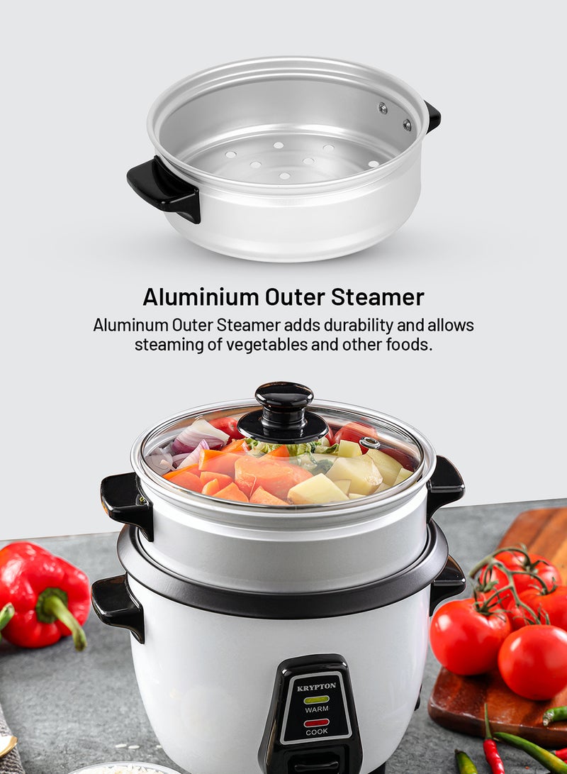 3 in 1 Electric Rice Cooker With Non-Stick Inner Pot, Stainless Steel Lid, A Rice Scoop and Measuring Cup, Includes Cook, Steam and Keep Warm Function with Indicator Light/ Cool Touch Handle with Aluminum Outer Steamer 0.6 L 300 W KNRC6054N/ KNRC6054H White/Black - pnsku/N21486854A/45/_/1732794503/12606581-67b6-4575-9f9b-238ef715b2cd