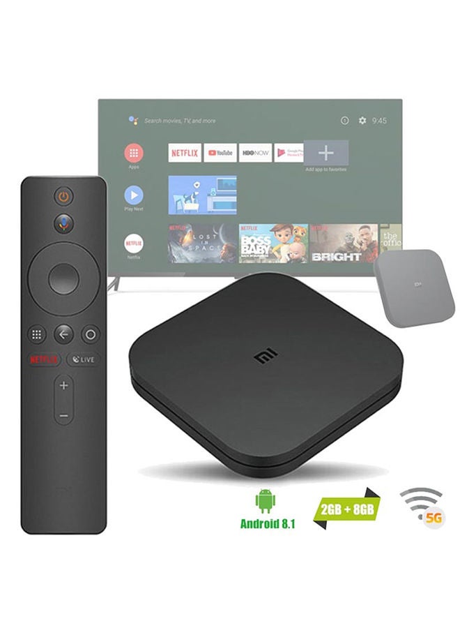 شاومي مي بوكس S بدقة 4K HDR يعمل بنظام أندرويد أسود - Image 5
