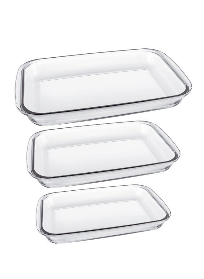 Marinex - 3-Piece Bakeware Pan Set Clear Small 1x1.6, Medium 1x2.2, Large 1x2.9Liters - Image 1