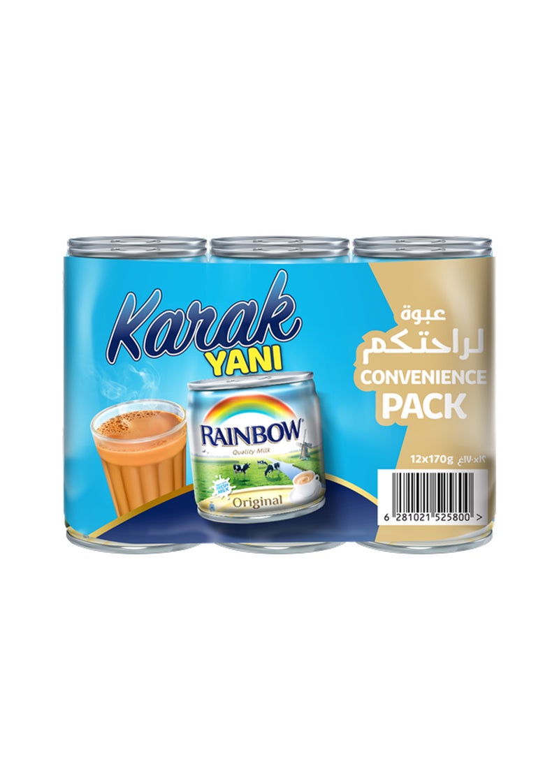 Rainbow Evaporated Milk 170grams Pack of 12  - Image 1